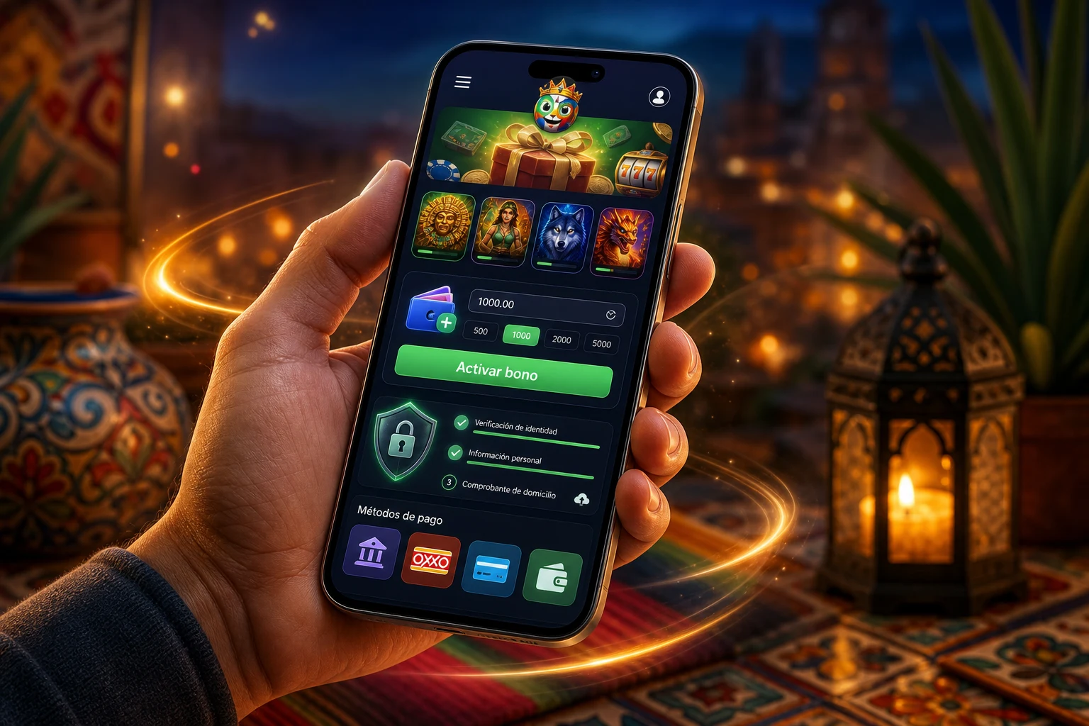 Versión móvil de Big Bola Casino en smartphone